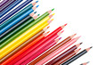 Color pencils on the white background