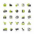 Green Black Website Icons - Shopping & Business
