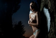 Silhouette of a beautiful young woman with angel wings Silhouette of a beautiful young woman with angel wings