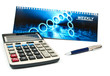 calculator and a pen