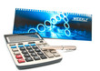 calculator and a pen