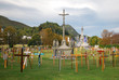 Près de la cathédrale Notre Dame du Rosaire à Lourdes