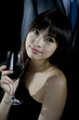 Chinese woman drinking wine