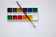 Paintbrush and watercolours