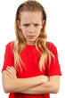girl is angry over white background