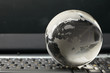 Globe and keyboard.
