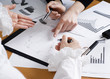 Hands of business women that actively discussthe business pro