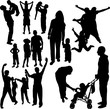 Family Silhouettes - vector
