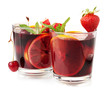 Two glasses of fresh fruit sangria Two glasses of fresh fruit sangria