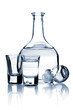 Pitcher with vodka and two shots Pitcher with vodka and two shots