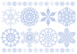 Vektor: Set of snowflakes - eight design elements Set of snowflakes - eight design elements