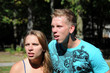 Male and Female with surprised look