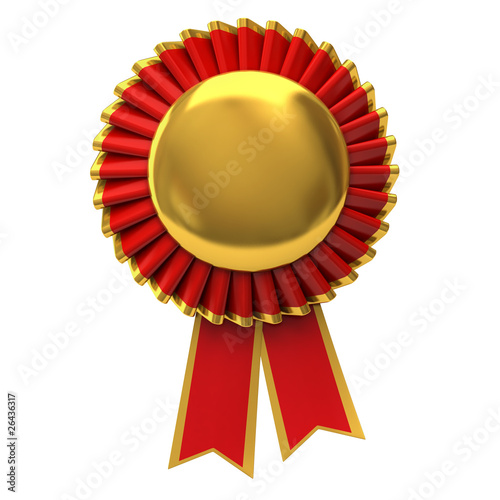 Illustration: Blank award ribbon rosette Blank award ribbon rosette