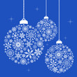 Illustration: Christmas ornaments made of snowflakes - blue Christmas ornaments made of snowflakes - blue