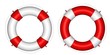White and red life buoy