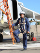 The military pilot in the plane