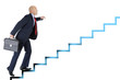 Photo: Businessman runs up the career ladder Businessman runs up the career ladder