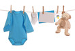 Baby goods hanging on the clothesline Baby goods hanging on the clothesline