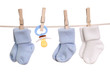 Baby goods hanging on the clothesline Baby goods hanging on the clothesline