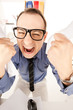 funny picture of businessman in office