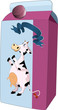 Vector: Package of milk with a cow Package of milk with a cow