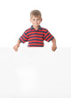 Boy holding a banner