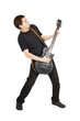 young man with a guitar young man with a guitar