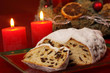 Butterstollen im Kerzenschein