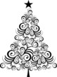 Christmas tree black outline Christmas tree black outline