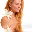 beautiful young woman with flower