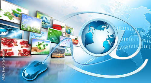 Illustration : Television and internet production technology concept Television and internet production technology concept