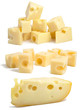 Set pieces of swiss cheese. Set pieces of swiss cheese.
