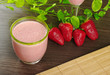 Strawberry milkshake with strawberries