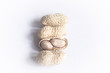 Peanuts on the white background