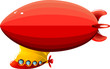 Vektor: Cartoon zeppelin Cartoon zeppelin