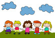 vector happy kids