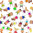 vector seamless background with kids