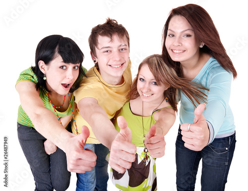 Photo: Group of people on white. Group of people on white.