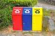 Photo: Colorful Recycle Bins In The Park Colorful Recycle Bins In The Park