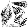 vector illustration tattoo skull (black) vector illustration tattoo skull (black)