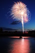 Fireworks With Water Reflection below