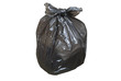 Disposable plastic bag full of garbage isolated over white Disposable plastic bag full of garbage isolated over white