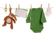 Baby goods hanging on the clothesline Baby goods hanging on the clothesline
