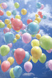 Colorful balloons flying in the air