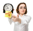 Girl points to clock (focus on clock) Girl points to clock (focus on clock)