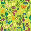 Vector: Leaf and Butterfly Pattern Leaf and Butterfly Pattern