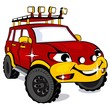Cartoon the off-road car