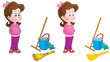 Capricious girl and housework