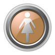 Bronze 3D Style Button "Ladies Restroom"