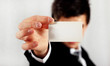 presenting blank business card presenting blank business card